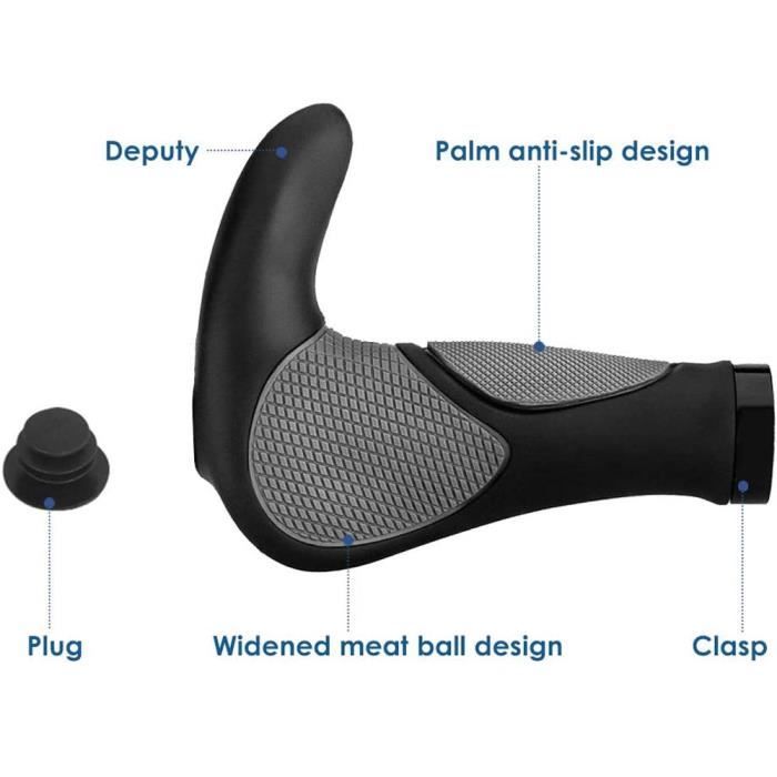 Poignées de vélo en cuir BUCKLOS vtt poignée de vélo manchettes verrouillage sur VTT poignée de guidon anti-dérapant BMX Cycle accessoires de vélo