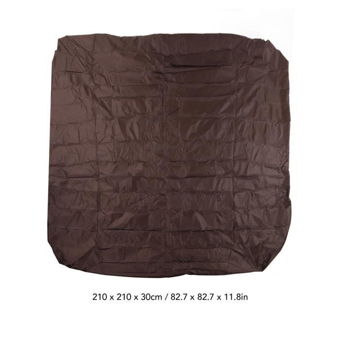Housse De Bain à Remous Bâche Spa Imperméable Oxford - Couverture Piscine Hiver Noire 200x150x20CM