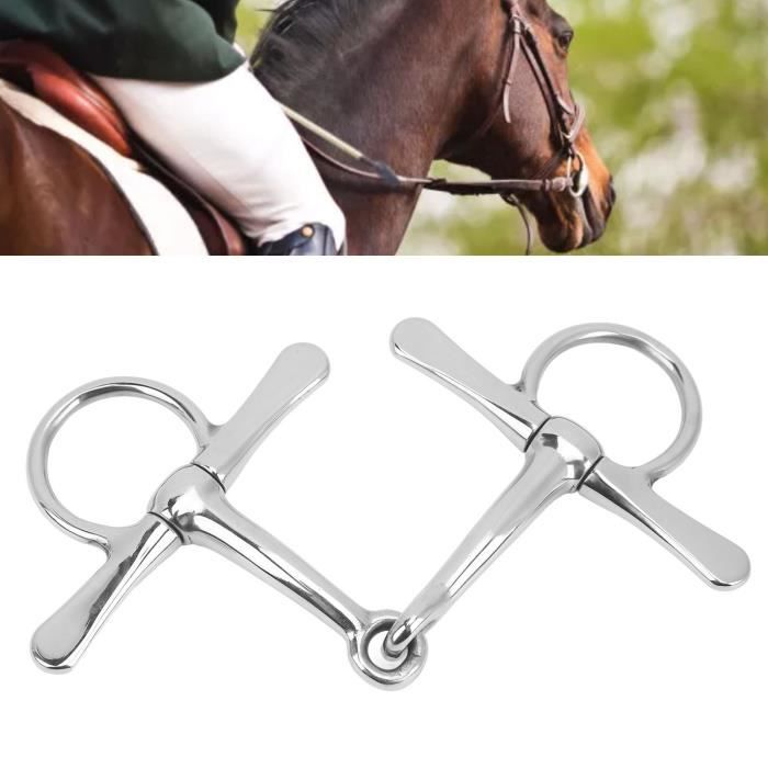 Mors De Filet (snaffle) Pour Cheval - Type 'oeuf' Pleine Joue Avec Langue - Bleu - Fer Doux