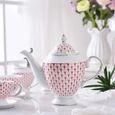 Cafetière,Théière rouge en céramique, porcelaine européenne, service à café, thé de l'après midi, filtre, Pot à lait, - Type D-2