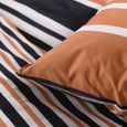 Parure de lit 2 personnes -TODAY - 240x220 cm - 100% Coton - Orange, Noir et Blanc-2