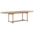 vidaXL Table extensible de jardin 180-280x100x75 cm Teck solide Ovale-2