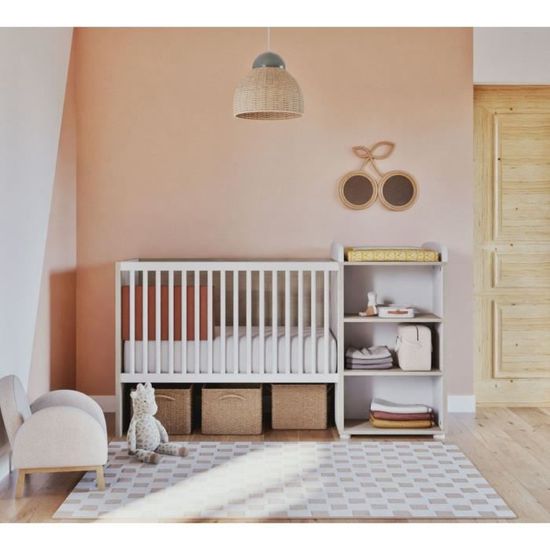 Babyprice Lit Bebe Combine Evolutif Smile Hetre Cendre Cdiscount Puericulture Eveil Bebe