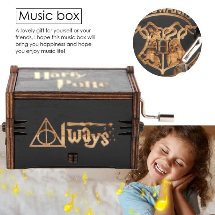 Lot De 2 Boîtes à Musique Harry Potter En Bois à Manivelle | Mécanisme Vintage, Mélodie Enchantée | Décoration Cadeau Noël Anniversaire - 3