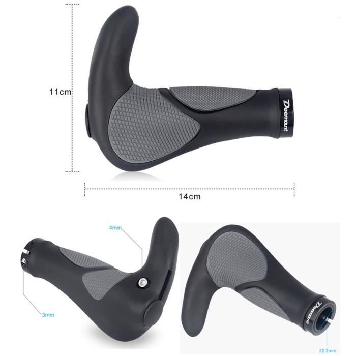 Poignées De Guidon Vélo Ergonomiques Antidérapantes 22,2 Mm - Confort Pour VTT, Route, Trekking Et Plus