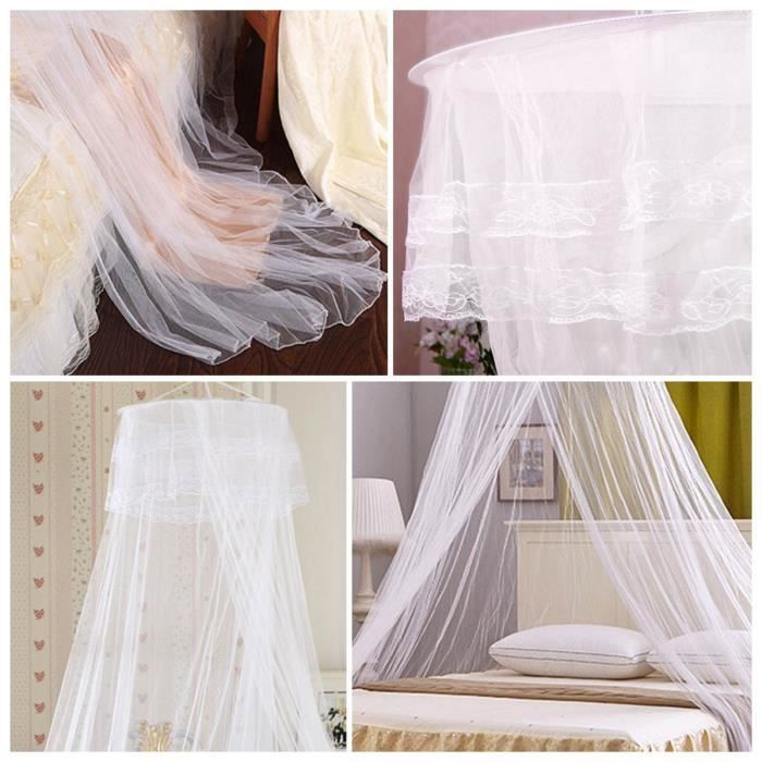 Moustiquaire De Lit – Maille Fine Blanche 60x250x1050 Cm, Avec Crochet Plafond, Pour Lit Simple, Double Ou Bébé - 2