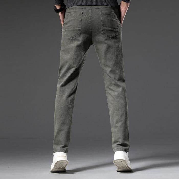 Pantalon Stretch Homme Slim Fit Casual Pantalon Elegant Business Couleur  Unie Noir - Cdiscount Prêt-à-Porter