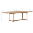 vidaXL Table extensible de jardin 180-280x100x75 cm Teck solide Ovale-3