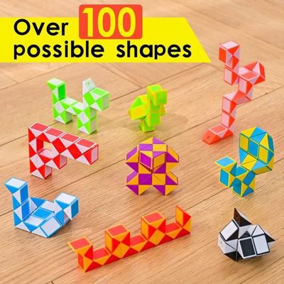 Serpent Magique Goldge 24 Blocs – Cube Puzzle Twist à Formes Multiples – Cadeau éducatif Pour Enfants Et Adultes