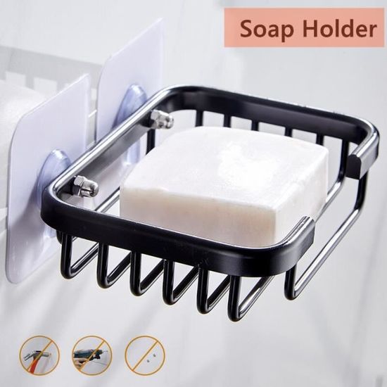 Porte-savon Antidérapant Pour Salle De Bain, Douche Ou Cuisine - Support Mural Avec Trous De Drainage, Design épuré Blanc/noir/gris