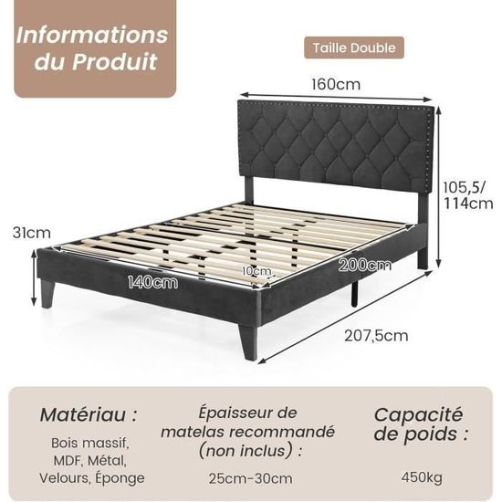 Letto matrimoniale 140x200cm - con 2 comodini scorrevoli - con porta tipo C e ricarica wireless - con 4 cassetti e scomparti di stoccaggio - Bianco | Leroy Merlin