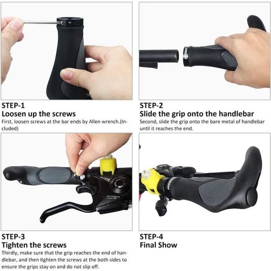 Alomejor Poignées De Guidon 1 Paire Anti-dérapant Enfants Doux