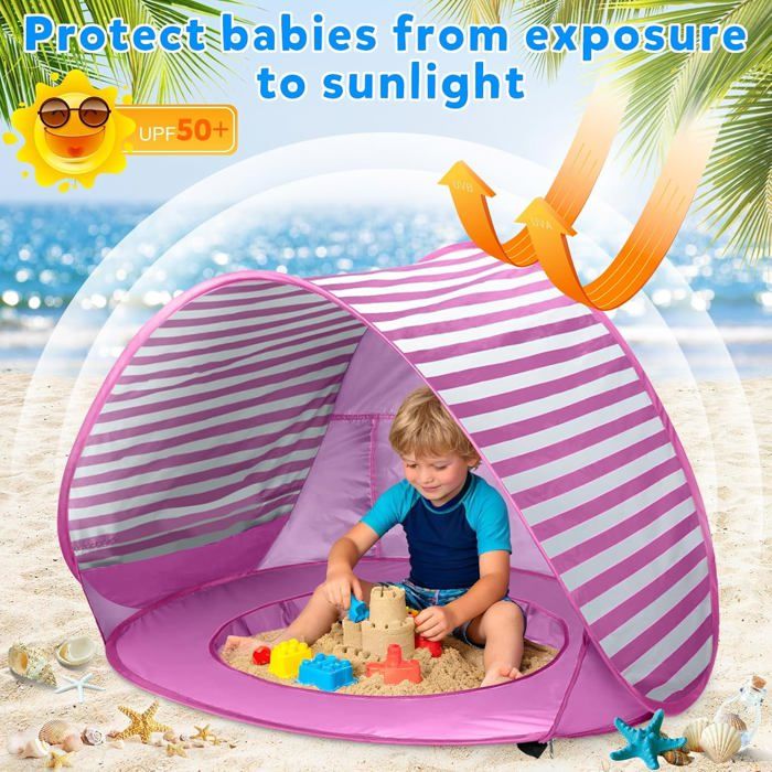 NEST - Tente De Plage Instantanée Pour Bébé - Orangé NEST - Tente De Plage Instantanée Pour Bébé - Orangé