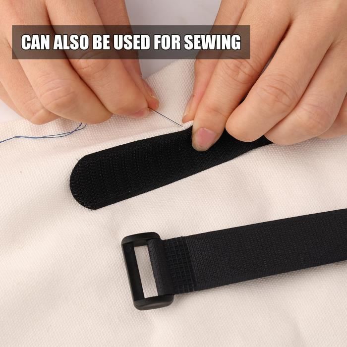 6 Sangles Réglables En Nylon Pour Parasol - Attaches Velcro Multifonctions - 60 Cm Noir
