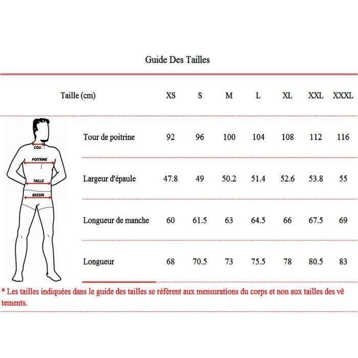Correspondance taille blouson homme best sale