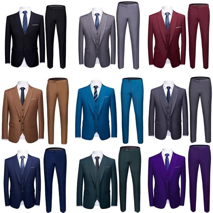 Ensemble de Vêtements homme Grande taille noir pièces (costume