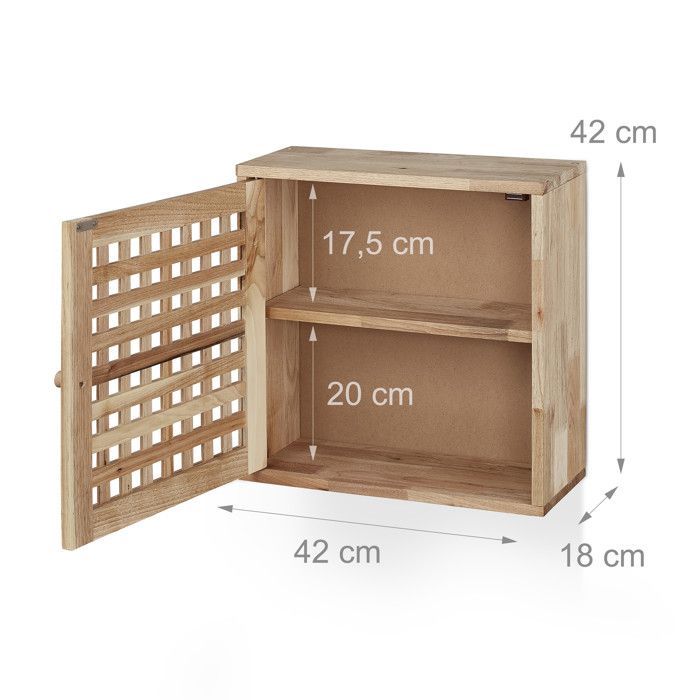 Meuble D'Angle Relaxdays En Bambou 92x58x30cm - 2 Portes à Lamelles - Rangement Salle De Bain Ou Cuisine