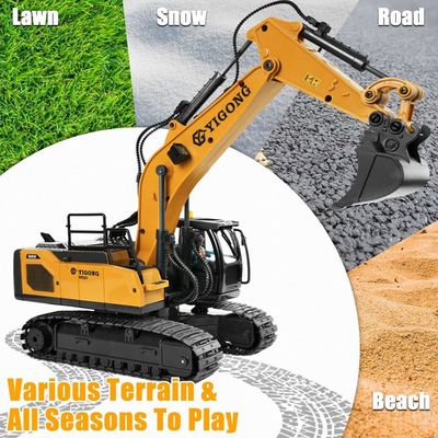 Pelleteuse Télécommandée 1:20 – 9 Canaux, LED, Son, Chenilles, Cadeau Enfant 3-12 Ans