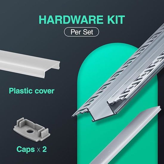 KOSOOM LED-Aluminiumprofile 20x2 M – Mit Matter Abdeckung, Für LED-Streifen Bis 12,4 Mm Breite