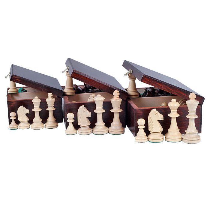 Jeu d'échecs en bois – pièces sculptées – avec coffret - Jeux & Jouets
