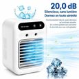 Climatiseur Portable 3-en-1, Ventilateur et Humidificateur, Réservoir 500 ml, USB Rechargeable