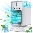 Climatiseur Mobile Silencieux, Mini Refroidisseur D'air Portable, Air Cooler 3 en 1 Ventilateur Purificateur Humidificateur A292