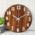 Horloge murale en bois fluorescente, ronde et lumineuse, pour décoration de maison, salon, Art, montre objet decoratif QTK177-0