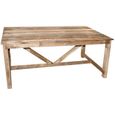 Table de jardin en bois - CEMONJARDIN - Normand - Rectangulaire - 8 personnes - Marron-0