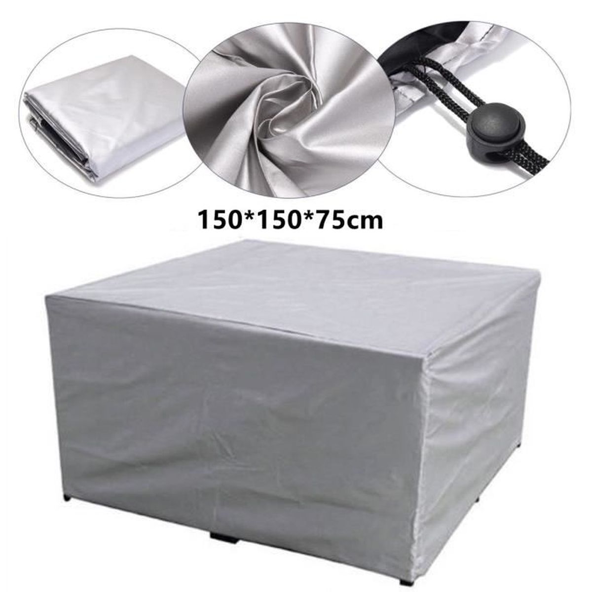 Housse De Protection Pour Salon De Jardin - Taille 90x75x74 Cm - Imperméable Et Anti-UV - Tissu Oxford 420D - Avec Corde Et Boucles