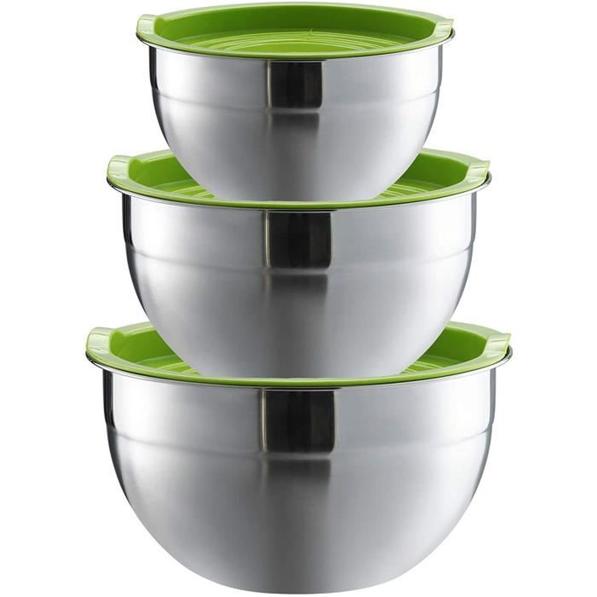 Cuisson Essentiel Ustensiles de Cuisine Empilable pour Un Stockage Minimal Saladier Inox Furado Lot de 5 Bol en Acier Inoxydable avec Coloré Couvercles Saladier Empilable und Couvercle