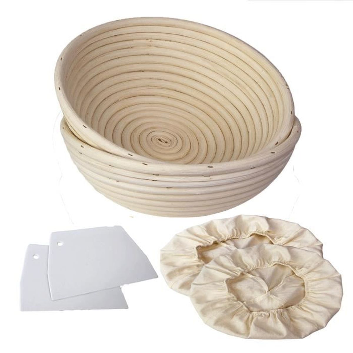 Rond Brotform en rotin de Canne pour bâtards avec Doublure en Tissue CANDeal 22cm Panier d/'épreuvage Banneton pour Pain au levain