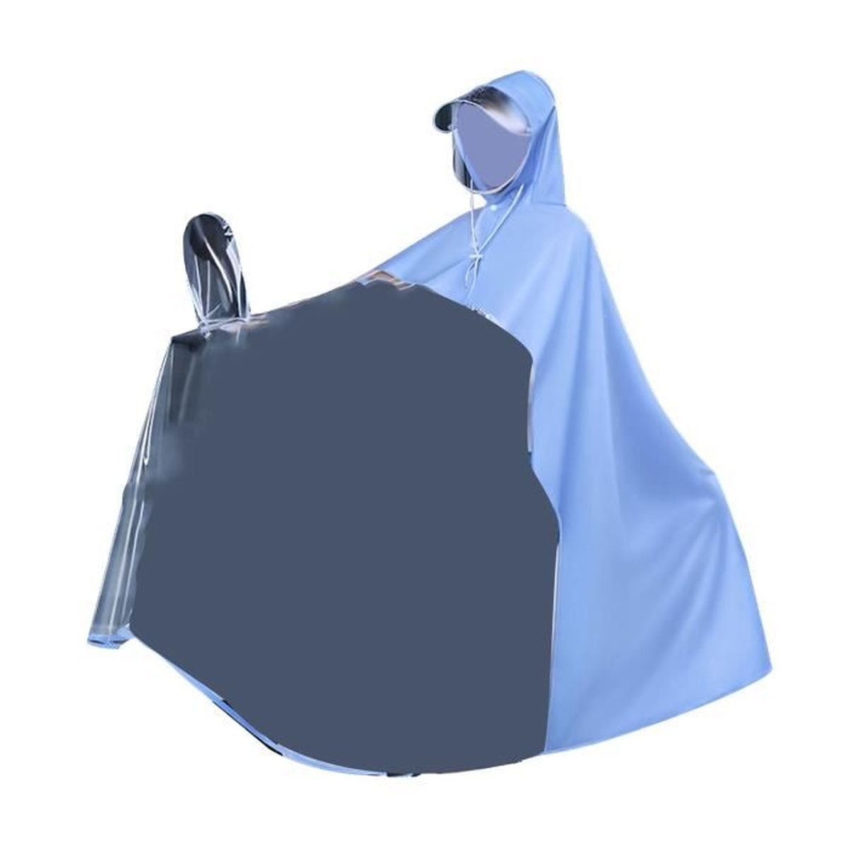 Poncho Moto Imperméable Long - Tissu Oxford Avec Bandes Réfléchissantes - Protection Pluie Tout Le Corps (140x155 Cm Environ) - 11