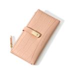 Portefeuille Compagnon Femme Grande Capacité David Jones – Rose Simili Cuir Croco, 12 Cartes + Zip Pièces