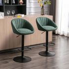WAHSON OFFICE CHAIRS Wahson Lot de 2 Tabouret et Chaise de Bar Chaise Bar Haute en Tissu Repose-Pieds Métal Tabourets Hauts(Vert)