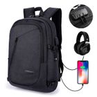 FUNTLEND Antivol Sac à Dos Ordinateur 15.6 Pouces Imperméable avec USB Charging Sac à Dos PC pour Loisirs/Scolaire -Noir