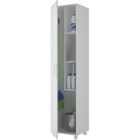 PEGANE Armoire placard de rangement Chloé avec 1 porte à roulettes coloris blanc - longueur 42 x profondeur 41 x hauteur 183 cm