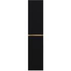 PEGANE Colonne de salle de bain en mélamine coloris noir mat - chêne - Longueur 30 x profondeur 27 x Hauteur 140 cm