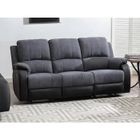 VENTE-UNIQUE Canapé 3 places relax en microfibre et simili gris et noir BRODY