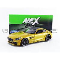 Voiture Miniature de Collection - WELLY 1/24 - MERCEDES-BENZ AMG GT-R - 2017 - Yellow - 24081Y