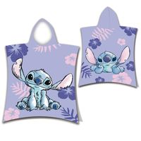Serviette pour enfants Disney Stitch - Disney - Poncho avec capuche - Violet - 100% coton - 50x115 cm