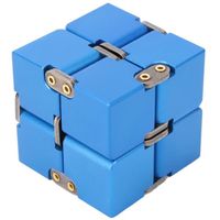 Jouet de stress Infinity Desk Magic Cube en alliage d'aluminium XUY - Bleu