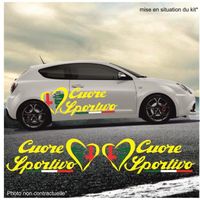 Alfa Romeo Cuore Sportivo coeur X2 - JAUNE - Kit Complet  - Tuning Sticker Autocollant Graphic Decals