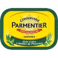 PARMENTIER - Sardines Huile Olive Et Herbes De Provence 135G - Lot De 4