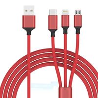 Câble USB Polyvalent - 3m Nylon - Câble De Charge Universel 3 en 1 Micro USB Type C Pour iPhone 13 12 11 XR XS 8 7 An oid Gala[723]