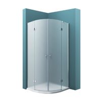Mai & Mai Cabine de douche en angle 80x80 paroi de douche opaque porte pivotante en quart de cercle Rav02VS