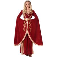 Déguisement reine médiévale rouge et or femme - Polyester - Adulte