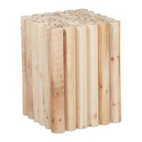 Support naturel carré en bois tourné XXL - 10042609-0