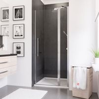 Porte de douche pivotante sur paroi fixe - SCHULTE - NewStyle - Verre transparent anticalcaire - 90 x 192 cm