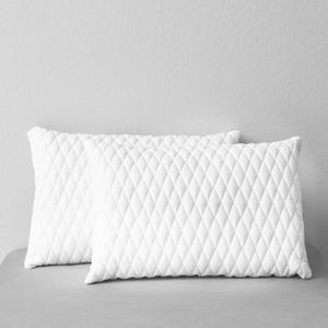 SAVEL Oreiller Anti-Stress Double Housse - Fermeté Moyenne - 40x135 Cm - Microfibre Anti-Électricité Statique