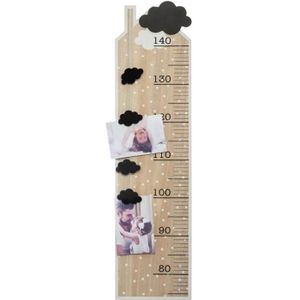 Toise en bois rose et blanche sur le thème petit ange pour une chambre de fille 